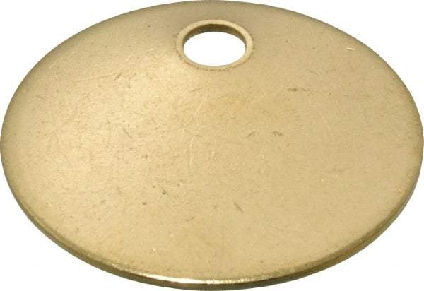 C.H. Hanson - 1-1/4 Inch Diameter, Round, Brass Blank Metal Tag - Blank, 50 Pieces - Americas Tooling