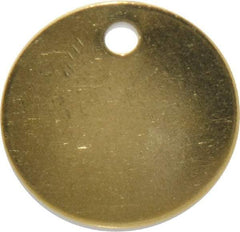 C.H. Hanson - 1-3/8 Inch Diameter, Round, Brass Blank Metal Tag - Blank, 50 Pieces - Americas Tooling