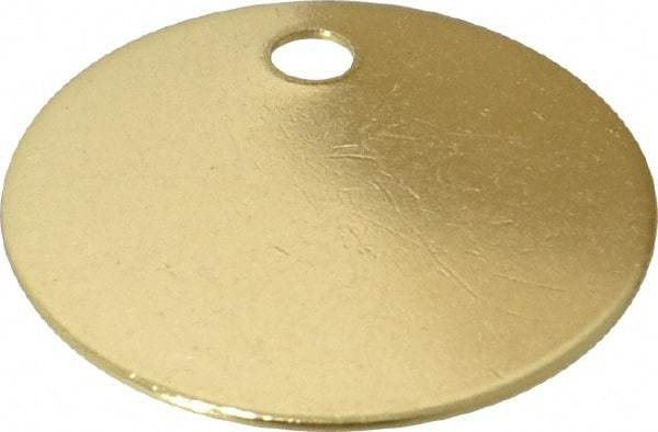 C.H. Hanson - 1-1/2 Inch Diameter, Round, Brass Blank Metal Tag - Blank, 25 Pieces - Americas Tooling