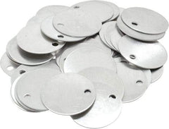 C.H. Hanson - 1-1/2 Inch Diameter, Round, Aluminum Blank Metal Tag - Blank, 50 Pieces - Americas Tooling