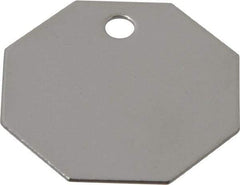 C.H. Hanson - 1-1/2 Inch Diameter, Octagonal, Stainless Steel Blank Metal Tag - Blank, 25 Pieces - Americas Tooling