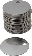 C.H. Hanson - 1-1/2 Inch Diameter, Round, Stainless Steel Blank Metal Tag - Blank, 25 Pieces - Americas Tooling