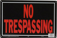 Made in USA - "No Trespassing", 10" Long x 14" Wide, Aluminum Safety Sign - Use for Security & Admittance - Americas Tooling