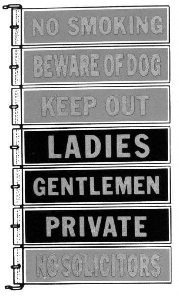 Made in USA - Ladies, 8" Wide x 2" High, Aluminum Safety Sign - For Workplace/Safety - Americas Tooling