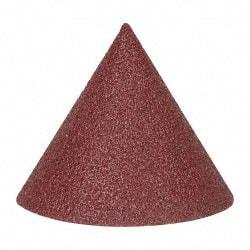 Superior Abrasives - 1-1/2" Diam 80 Grit 60° Included Angle Cone Center Lap - Aluminum Oxide, Medium Grade, Lock Nut Mount - Americas Tooling