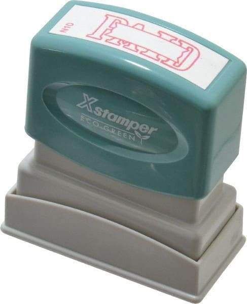 Value Collection - Paid, Red Pre-Inked Stamp - 1/2 Inch Wide x 1-5/8 Inch Long - Americas Tooling