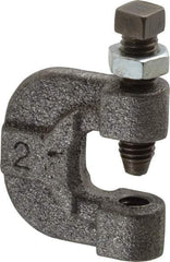 Made in USA - 3/4" Max Flange Thickness, 3/8" Rod C-Clamp with Locknut - 400 Lb Capacity, Ductile Iron - Americas Tooling