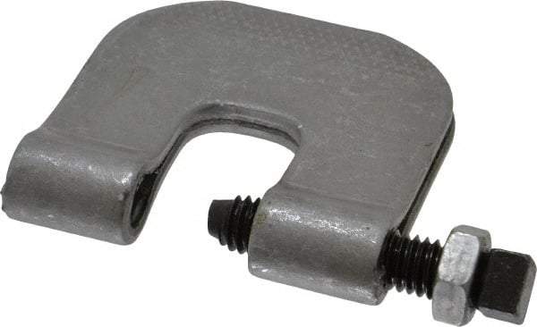 Made in USA - 3/4" Max Flange Thickness, 3/8" Rod C-Clamp with Locknut - 230 Lb Capacity, Carbon Steel - Americas Tooling