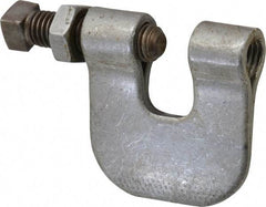 Made in USA - 3/4" Max Flange Thickness, 1/2" Rod C-Clamp with Locknut - 380 Lb Capacity, Carbon Steel - Americas Tooling