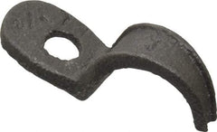 Made in USA - 1/2" Pipe, Malleable Iron, Black Plated" Pipe or Conduit Strap - 1 Mounting Hole - Americas Tooling