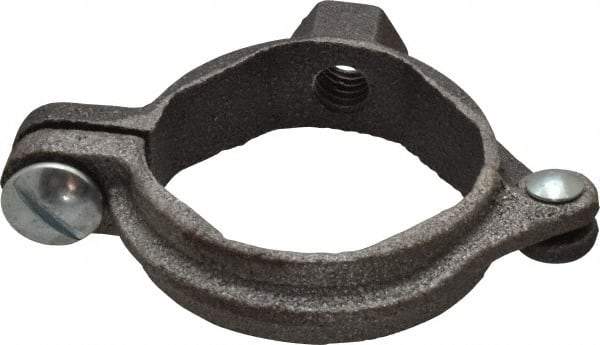 Value Collection - 1-1/4" Pipe, 3/8" Rod, Extension Split Pipe Clamp - 180 Lb Capacity, Malleable Iron - Americas Tooling