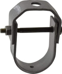 Made in USA - 1-1/4" Pipe, 3/8" Rod, Carbon Steel Adjustable Clevis Hanger - Black Coated, 610 Lb Capacity - Americas Tooling