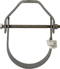 Made in USA - 4" Pipe, 5/8" Rod, Carbon Steel Adjustable Clevis Hanger - Black Coated, 1,430 Lb Capacity - Americas Tooling