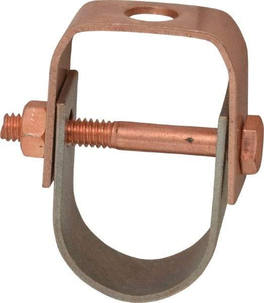 Value Collection - 1" Pipe, 3/8" Rod, Carbon Steel Adjustable Clevis Hanger - Copper Plated, 250 Lb Capacity - Americas Tooling