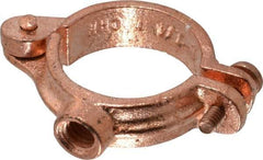 Value Collection - 1-1/4" Pipe, 3/8" Rod, Copper Painted Split Clamp - 180 Lb Capacity, Malleable Iron - Americas Tooling