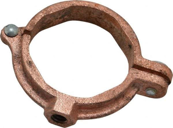 Value Collection - 2" Pipe, 3/8" Rod, Copper Painted Split Clamp - 180 Lb Capacity, Malleable Iron - Americas Tooling