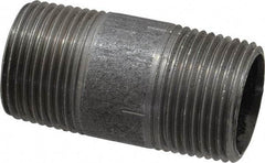 Made in USA - Schedule 40, 3/4" Diam x 2" Long Steel Black Pipe Nipple - Threaded - Americas Tooling