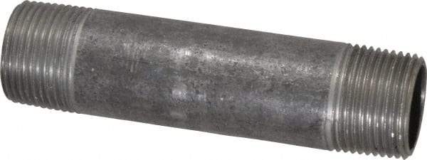 Made in USA - Schedule 40, 3/4" Diam x 4" Long Steel Black Pipe Nipple - Threaded - Americas Tooling