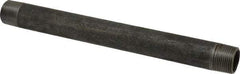 Made in USA - Schedule 40, 3/4" Diam x 10" Long Steel Black Pipe Nipple - Threaded - Americas Tooling