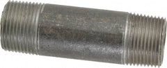 Made in USA - Schedule 40, 1" Diam x 4" Long Steel Black Pipe Nipple - Threaded - Americas Tooling