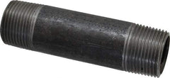 Made in USA - Schedule 40, 1" Diam x 4-1/2" Long Steel Black Pipe Nipple - Threaded - Americas Tooling