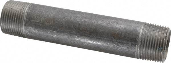 Made in USA - Schedule 40, 1" Diam x 6" Long Steel Black Pipe Nipple - Threaded - Americas Tooling