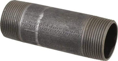 Made in USA - Schedule 40, 1-1/4" Diam x 4-1/2" Long Steel Black Pipe Nipple - Threaded - Americas Tooling