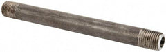 Made in USA - Schedule 80, 1/4" Diam x 5-1/2" Long Steel Black Pipe Nipple - Threaded - Americas Tooling