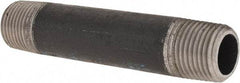 Made in USA - Schedule 80, 1/2" Diam x 4" Long Steel Black Pipe Nipple - Threaded - Americas Tooling