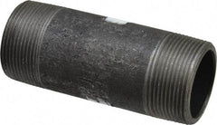 Made in USA - Schedule 80, 1-1/2" Diam x 4-1/2" Long Steel Black Pipe Nipple - Threaded - Americas Tooling