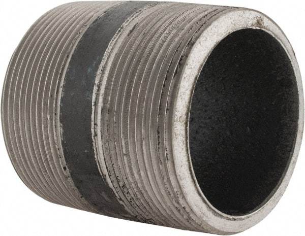 Made in USA - Schedule 80, 2" Diam x 2-1/2" Long Steel Black Pipe Nipple - Threaded - Americas Tooling