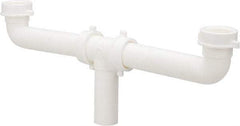 Federal Process - 1-1/2 Outside Diameter, Two Sink Traps with Center Outlet - 16 Inch Long, White, Polypropylene - Americas Tooling