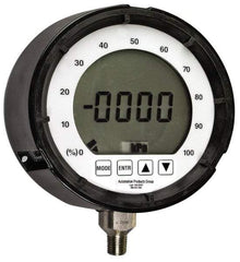 Made in USA - 4-1/2" Dial, 1/4 Thread, 0-1,000 Scale Range, Pressure Gauge - Lower Connection Mount, Accurate to 0.25% of Scale - Americas Tooling