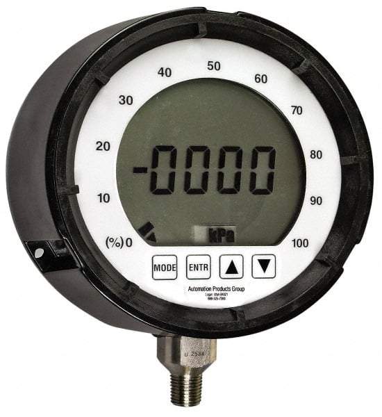 Made in USA - 4-1/2" Dial, 1/4 Thread, 0-500 Scale Range, Pressure Gauge - Lower Connection, Rear Flange Connection Mount, Accurate to 0.25% of Scale - Americas Tooling