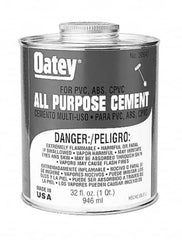 Oatey - 1 Gal All-Purpose Medium Bodied Cement - Clear, Use with ABS, PVC & CPVC up to 6" Diam - Americas Tooling