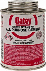 Oatey - 8 oz All-Purpose Medium Bodied Cement - Clear, Use with ABS, PVC & CPVC up to 6" Diam - Americas Tooling