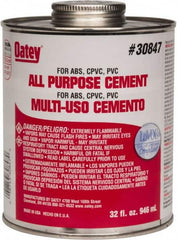 Oatey - 32 oz All-Purpose Medium Bodied Cement - Clear, Use with ABS, PVC & CPVC up to 6" Diam - Americas Tooling