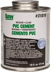 Oatey - 16 oz Medium Bodied Cement - Clear, Use with PVC up to 6" Diam - Americas Tooling