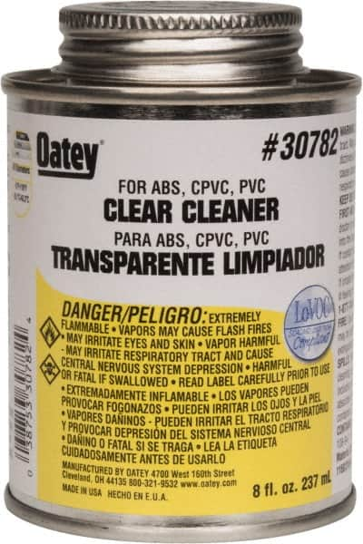 Oatey - 8 oz All-Purpose Cleaner - Clear, Use with ABS, PVC & CPVC For All Diameters - Americas Tooling