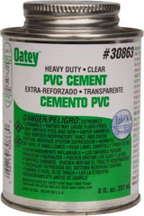 Oatey - 8 oz Heavy Duty Cement - Clear, Use with PVC up to 12" Diam - Americas Tooling