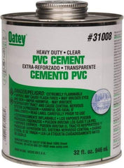 Oatey - 32 oz Heavy Duty Cement - Clear, Use with PVC up to 12" Diam - Americas Tooling