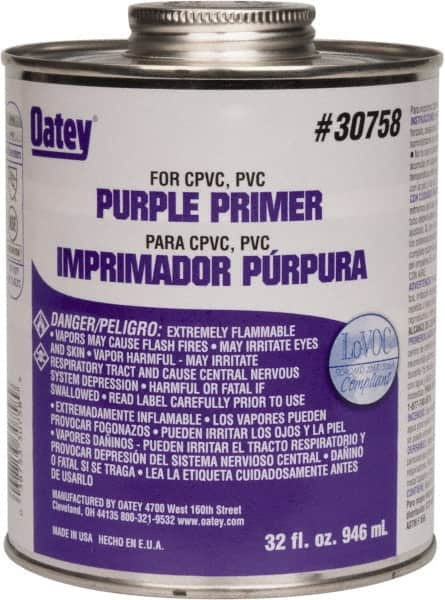 Oatey - 32 oz All Purpose Primer/Cleaner - Purple, Use with PVC & CPVC - Americas Tooling