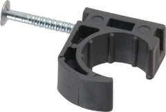 Oatey - 1/2" Pipe, Ribbed Pipe Clamp with Nail - Gray, Polyethylene - Americas Tooling