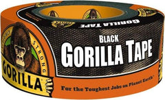 Gorilla Tape - 1-7/8" x 12 Yds Black Duct Tape - 17 mil, Rubber Adhesive, Cotton/Polyester Blend Cloth Backing, 32°F to 150°F - Americas Tooling