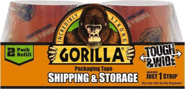 Gorilla Tape - 2-7/8" x 30 Yd Clear Acrylic Adhesive Packaging Tape - BOPP Film Backing, 3.4 mil Thick, 44 Lb Tensile Strength - Americas Tooling