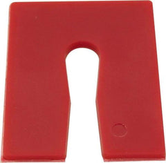 Precision Brand - 1,008 Piece, 1/8" Thick x 2" Wide x 3" Long Polystyrene Slotted Shim - Red, ±10% Tolerance - Americas Tooling