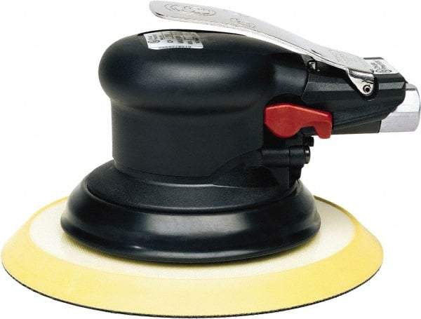 Chicago Pneumatic - 12,000 OPM, 16.6 CFM Air Consumption, Palm Air Orbital Sander - Round Pad, 1/4 NPT Inlet - Americas Tooling