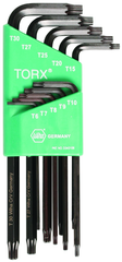 10 Piece - T6; T7; T8; T9; T10; T15; T20; T25; T27; T30 MagicRing® Screw Holding - Torx Long Arm L-Key Set - Americas Tooling