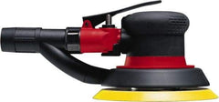 Chicago Pneumatic - 12,000 OPM, 19 CFM Air Consumption, 90 psi Air Pressure, Palm Air Orbital Sander - Round Pad, Hook & Loop Backing, 1/4" Inlet - Americas Tooling