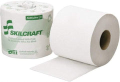 Ability One - 3-3/4" Sheet Width, Standard Roll Toilet Tissue - 500 Sheets per Roll, 2 Ply, White, Recycled Fiber - Americas Tooling